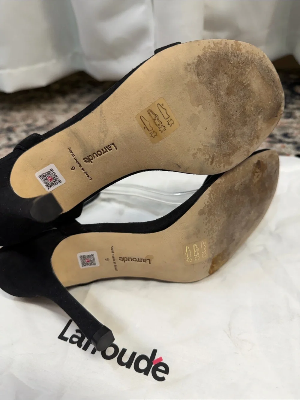 Larroude ‘The Nyx Heel’ in Black Suede Size 9